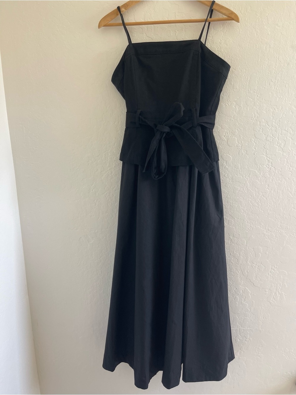 En Saison Samantha Bow Midi Dress, Black, Size Small, Denim Corset